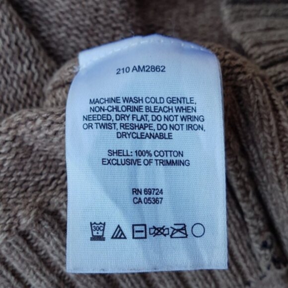 COLUMBIA Knit 1/4 Zip Sweater Pullover Jumper BROWN/ BLUE STRIPED Men Sz Medium - Picture 4 of 7